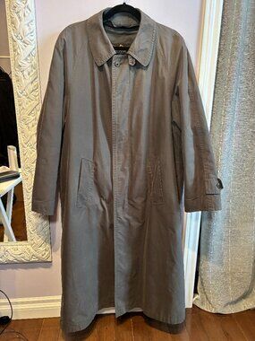 Vintage Bugatti Olive Green Trench Coat With Lining
